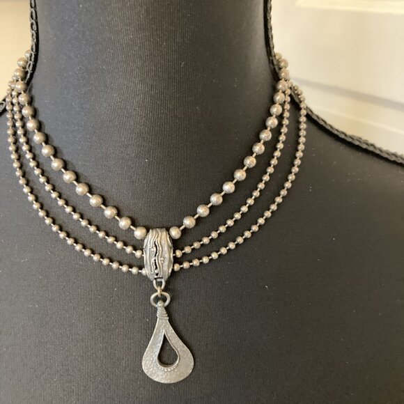 139 Silpada N1900 Teardrop Triple Necklace - Picture 2 of 6